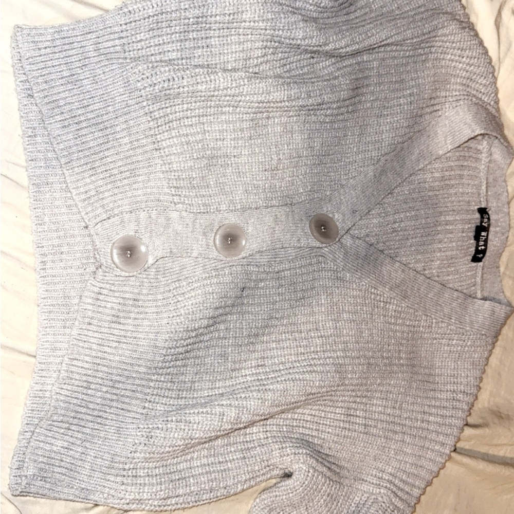Light Gray Button-Up Cardigan